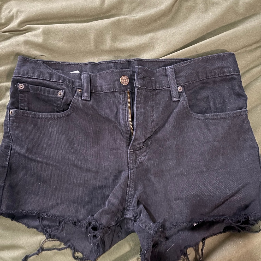 Black Denim Levi Women's Shorts